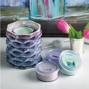 Yankee Candle - Langham Collection Grey w/ Timer and Twinkling Lights Meltcup